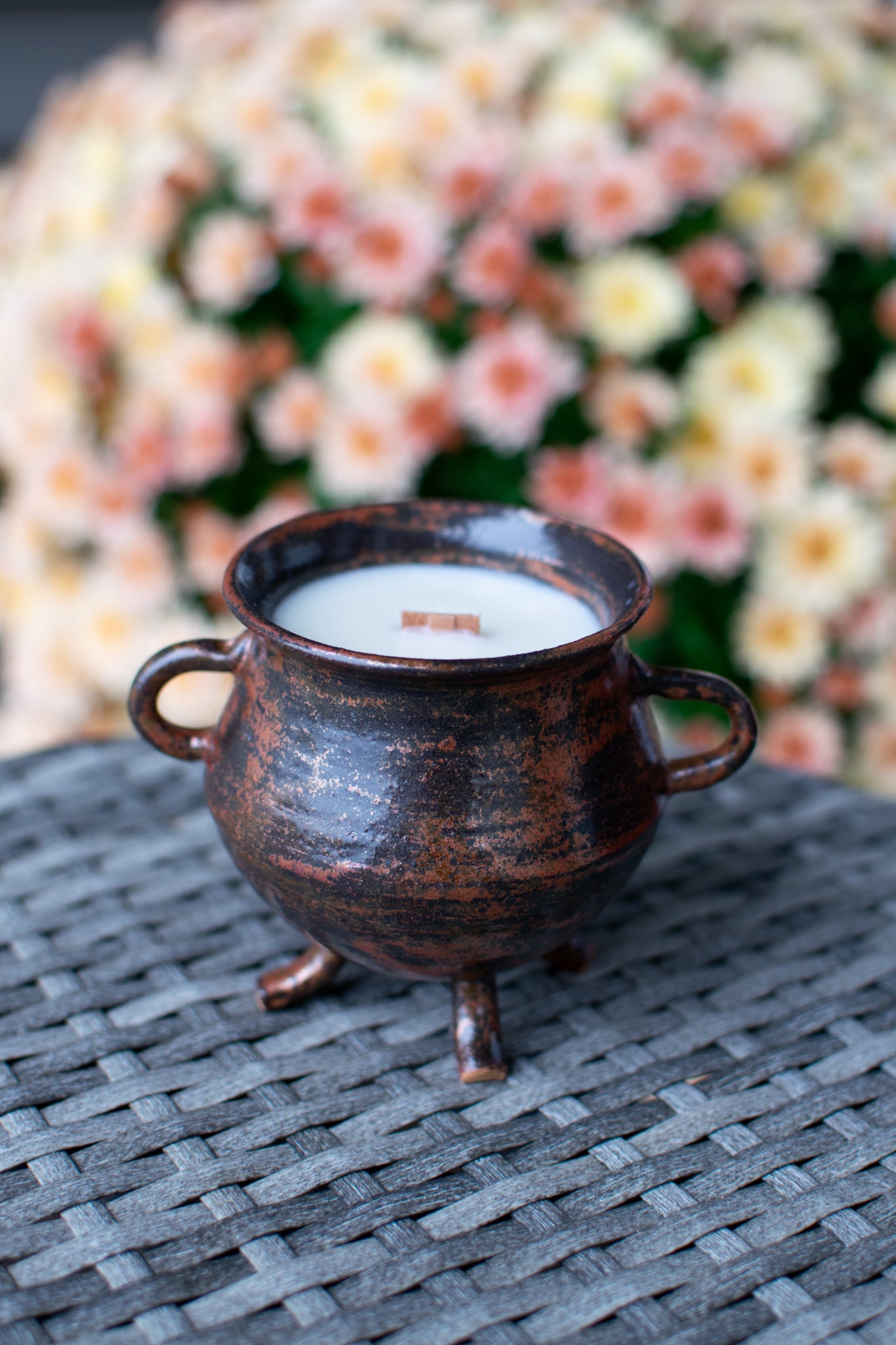 The Copper Cauldron - Pottery Cauldron Candle