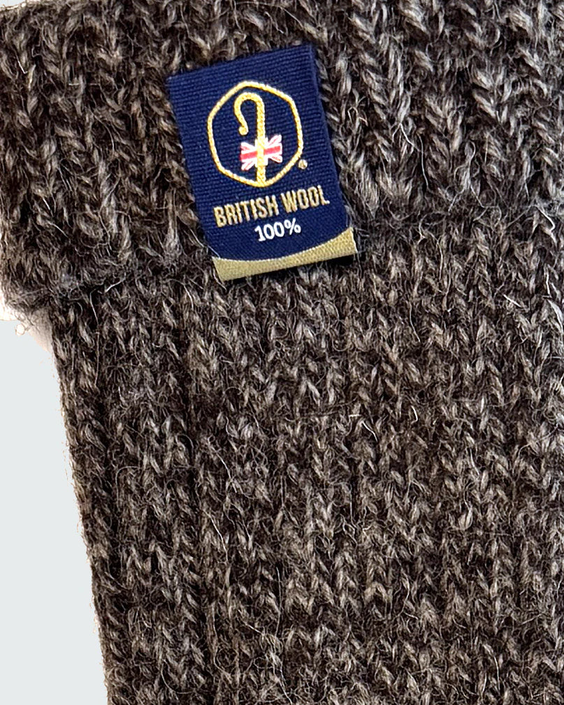 British Wool Boot Socks - Dark Natural Twist