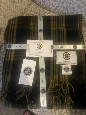 Boston Bruins NHL Tartan Blanket