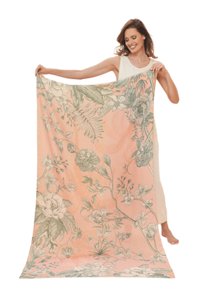 Printed Floral Jungle Scarf - Peach