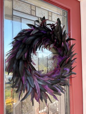 Raven’s Hallow Feather Wreath