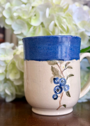 'Beautiful-in-Blue' Newfoundland Blueberry Pottery Mug