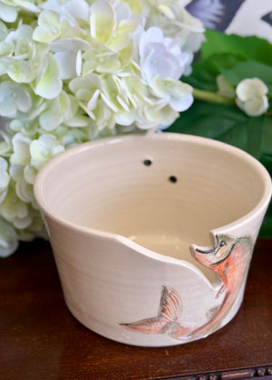 Salmon Up Stream Knitting Bowl