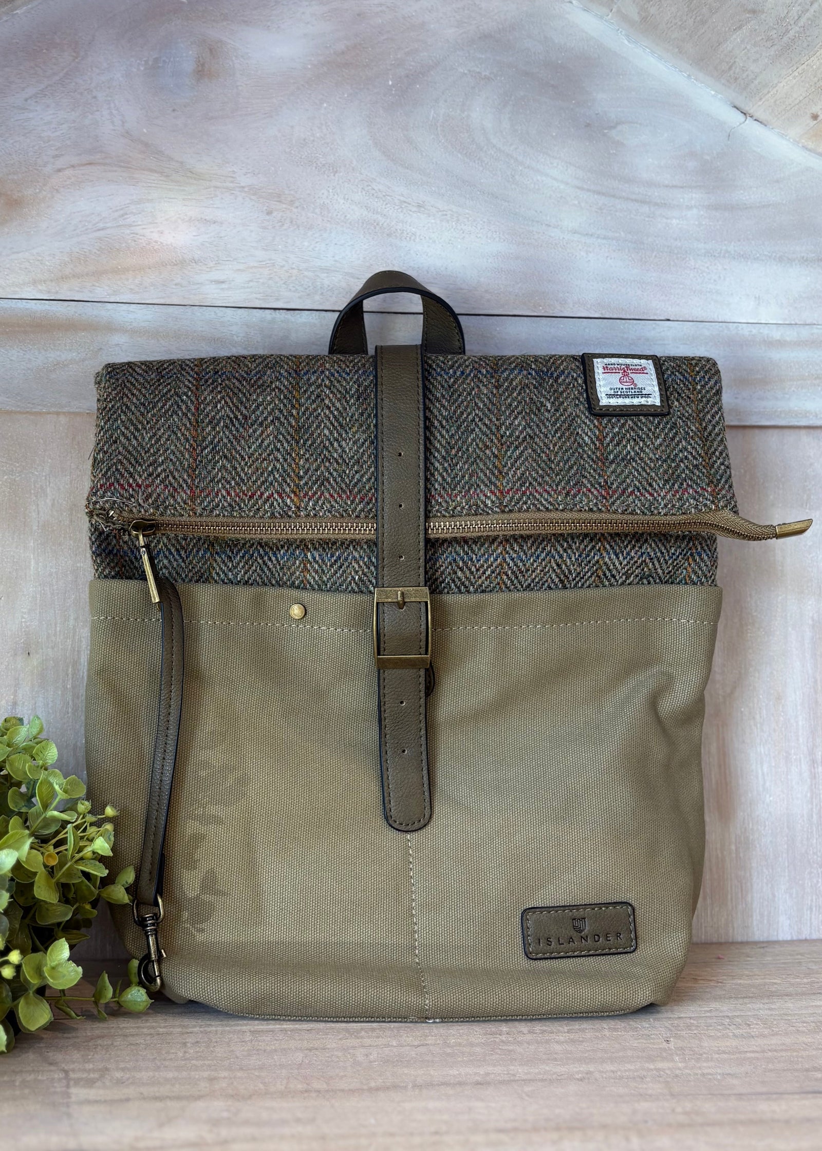 Canvas Backpack - Chestnut Herringbone