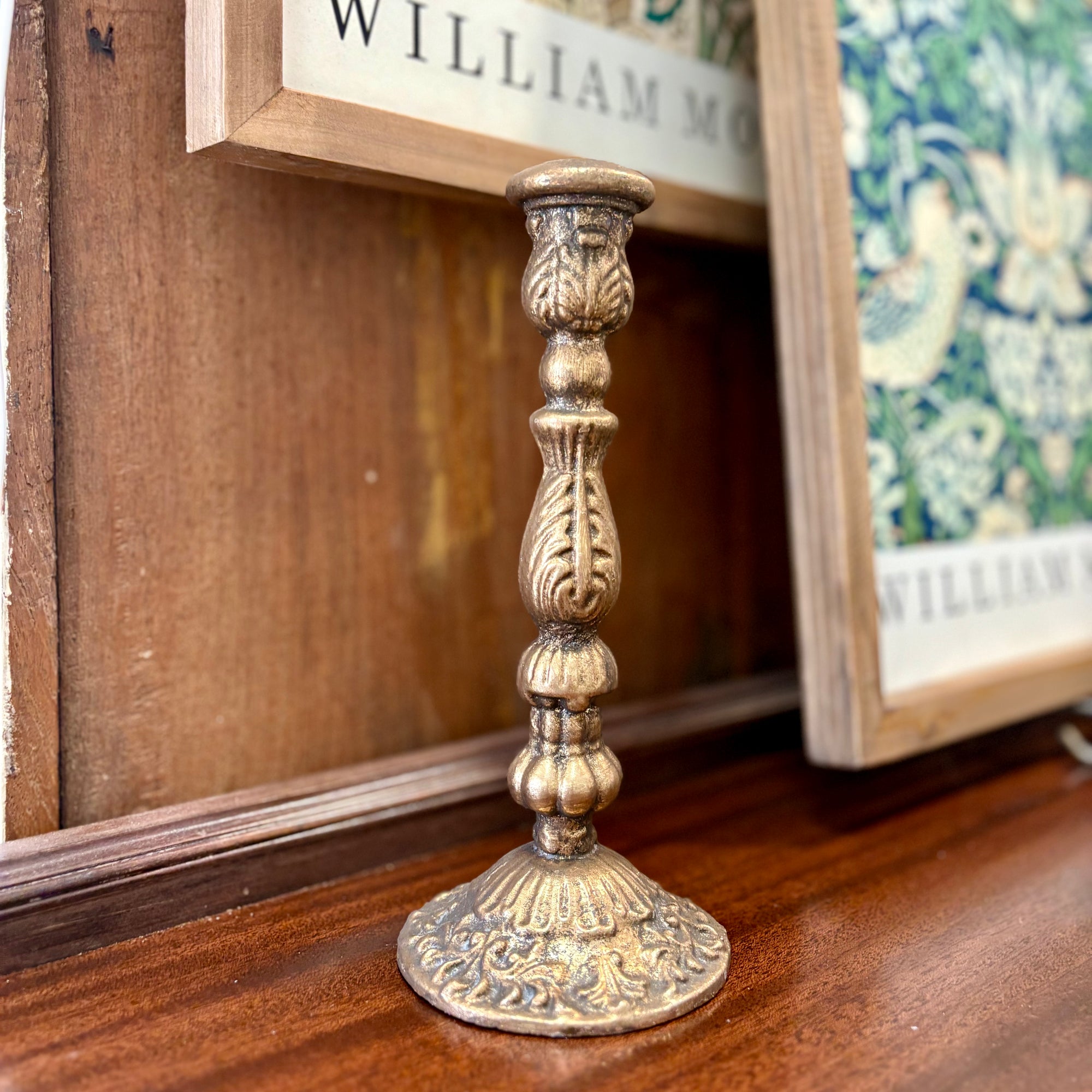 Antique Gold Taper Candle Holders