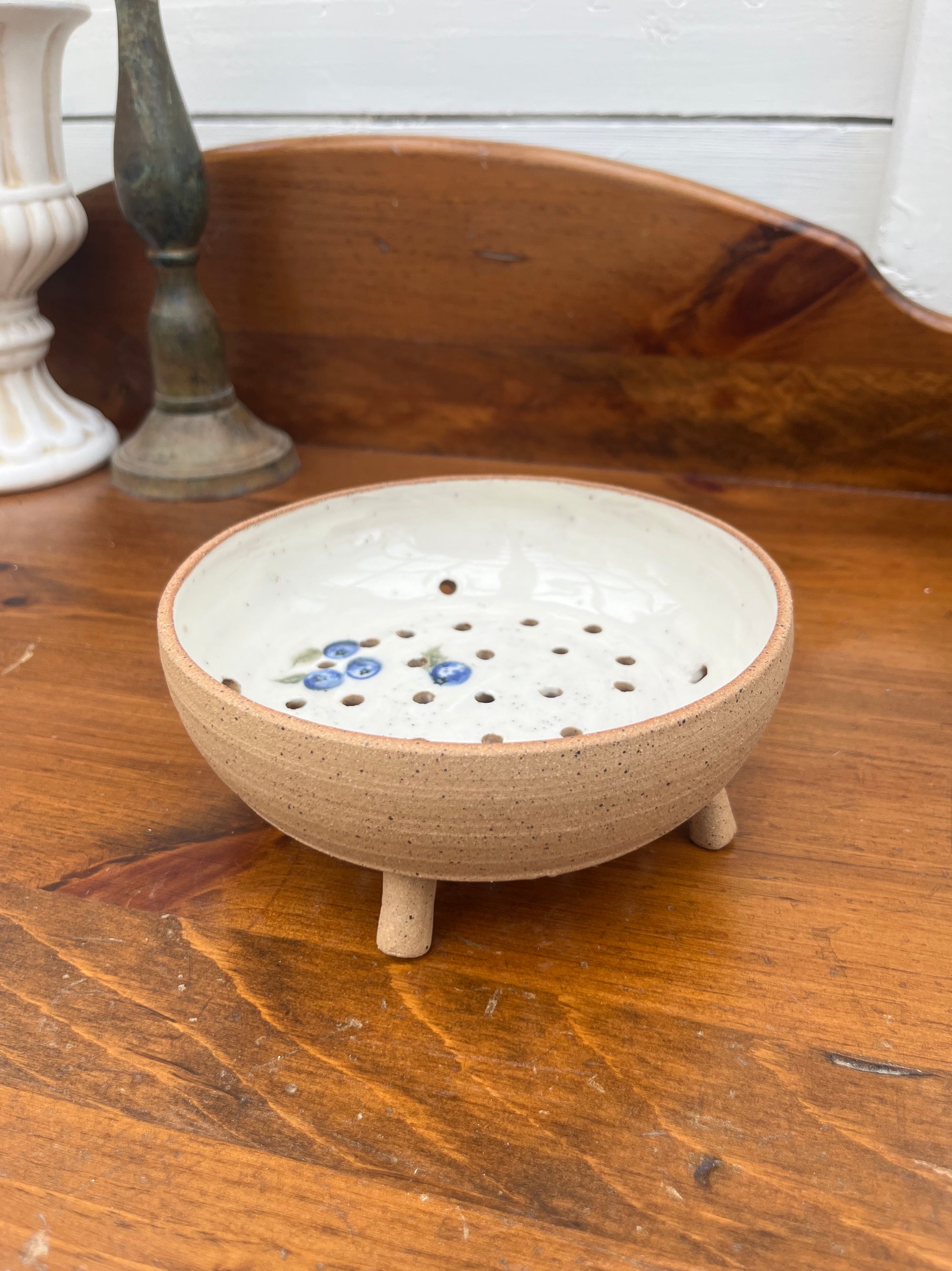Footed Blueberry Bowl