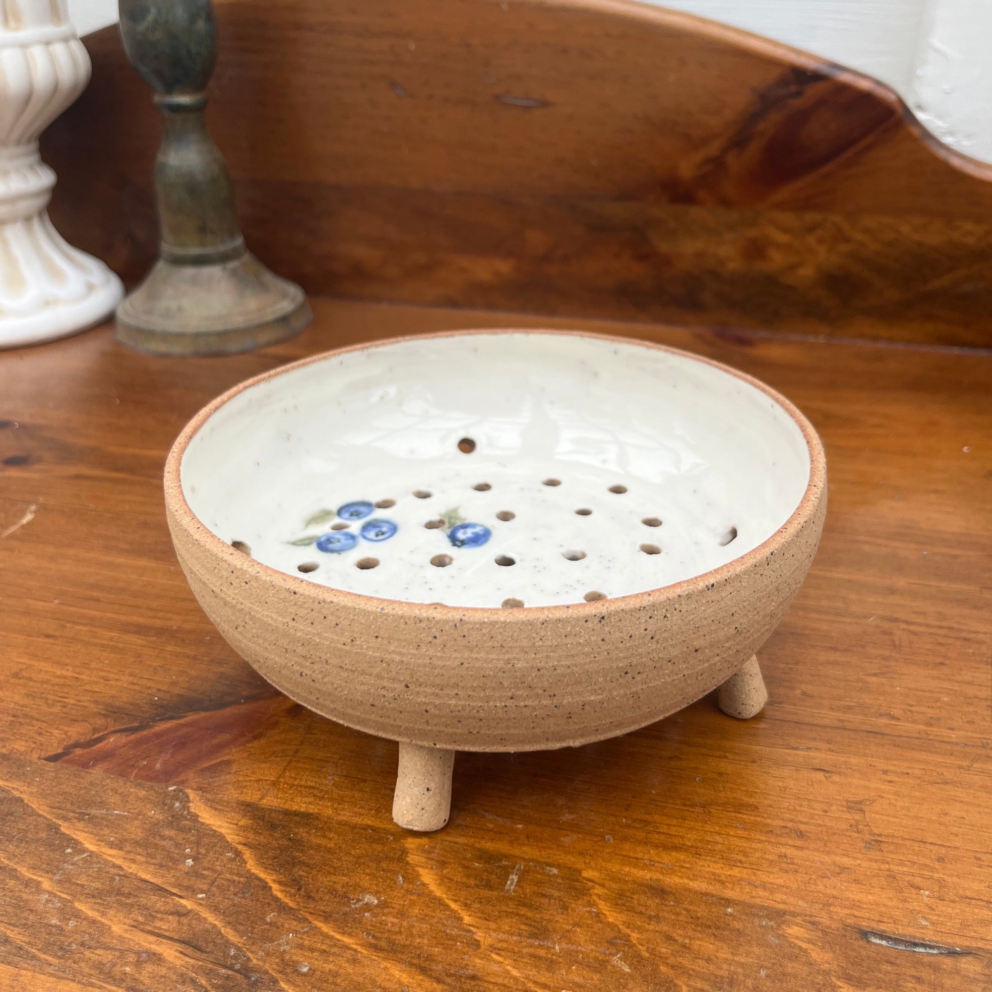 Footed Blueberry Bowl