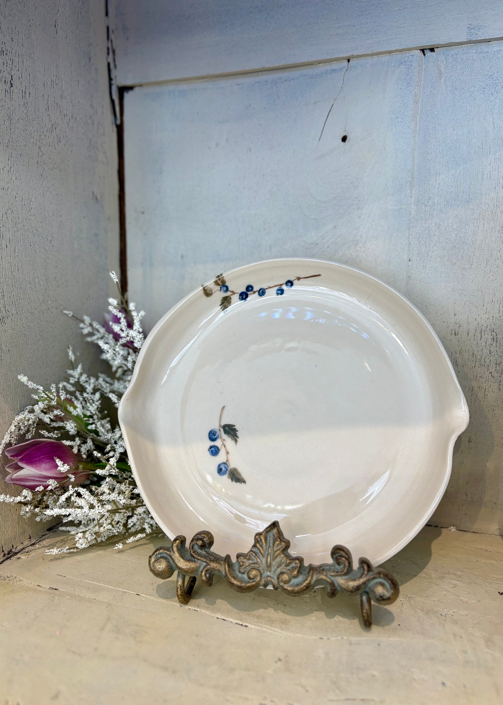 Blueberry Stem - Handcrafted Pottery Serving Plate