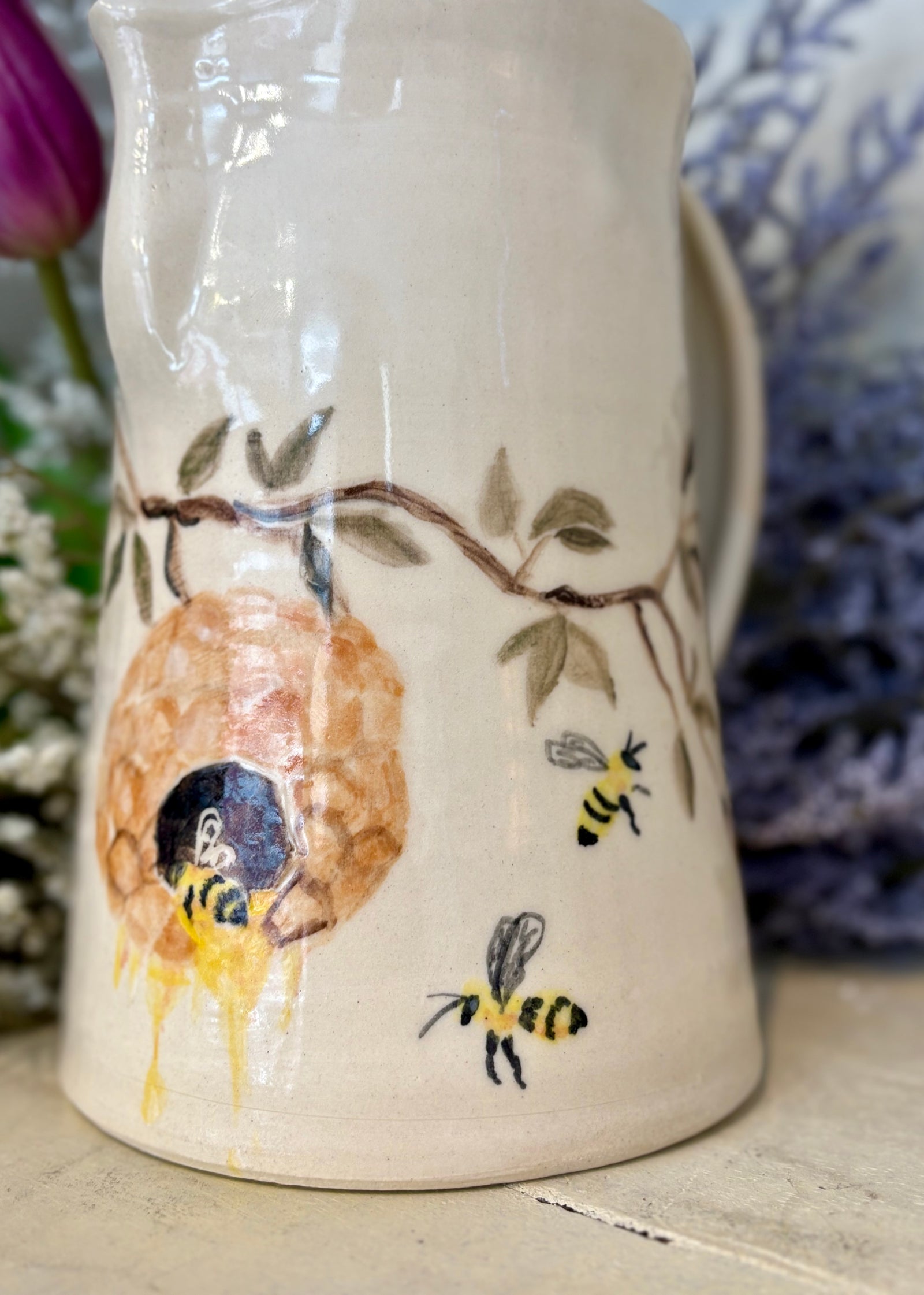 Honey Bee Handcrafted Pottery Pitcher