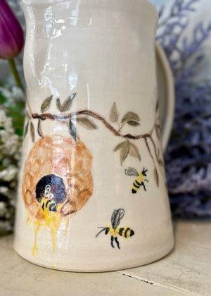 Honey Bee Handcrafted Pottery Pitcher
