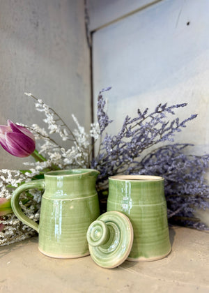 Summer Garden - Cream & Sugar Set - Handmade Pottery