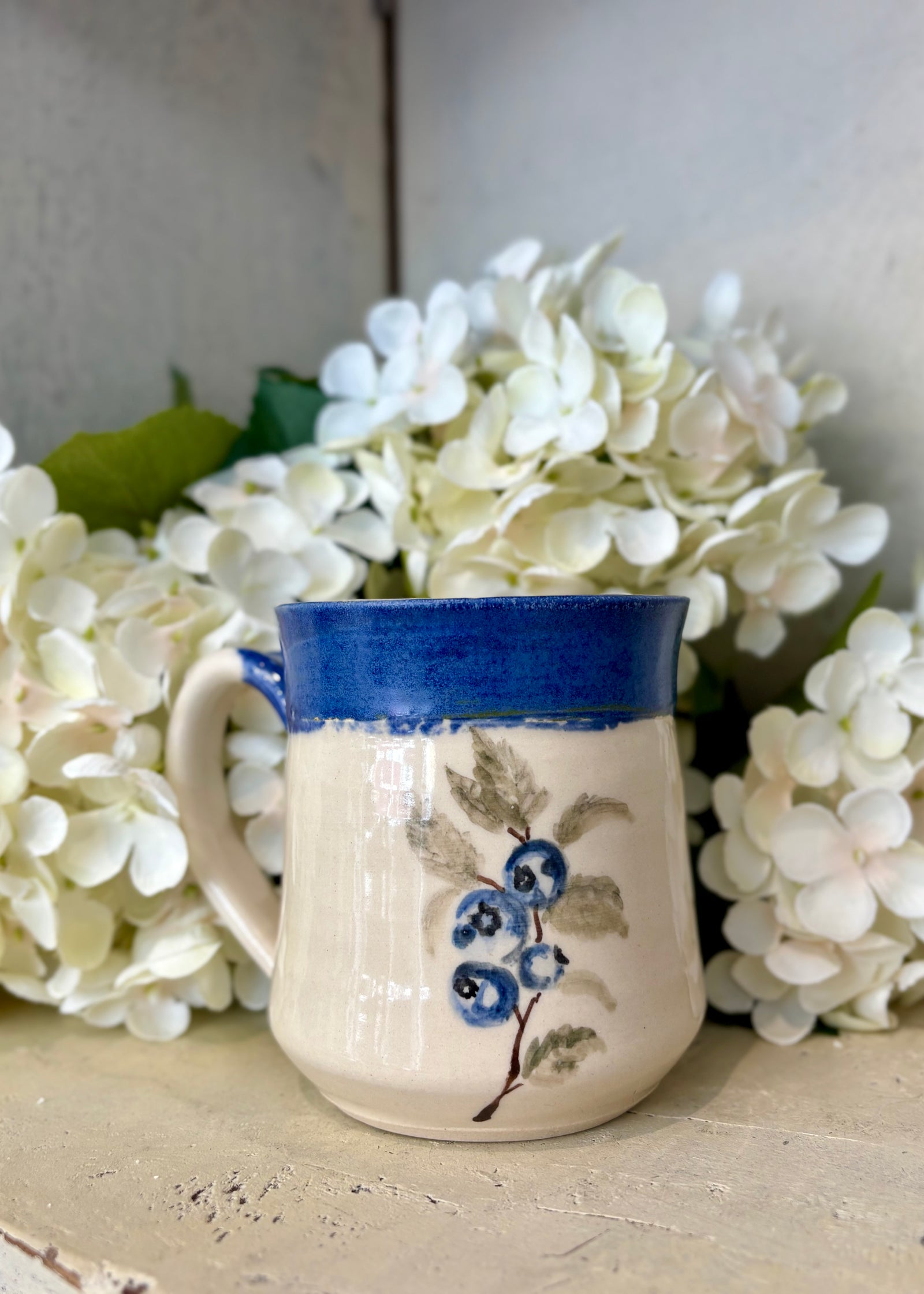 'Beautiful-in-Blue' Newfoundland Blueberry Pottery Mug