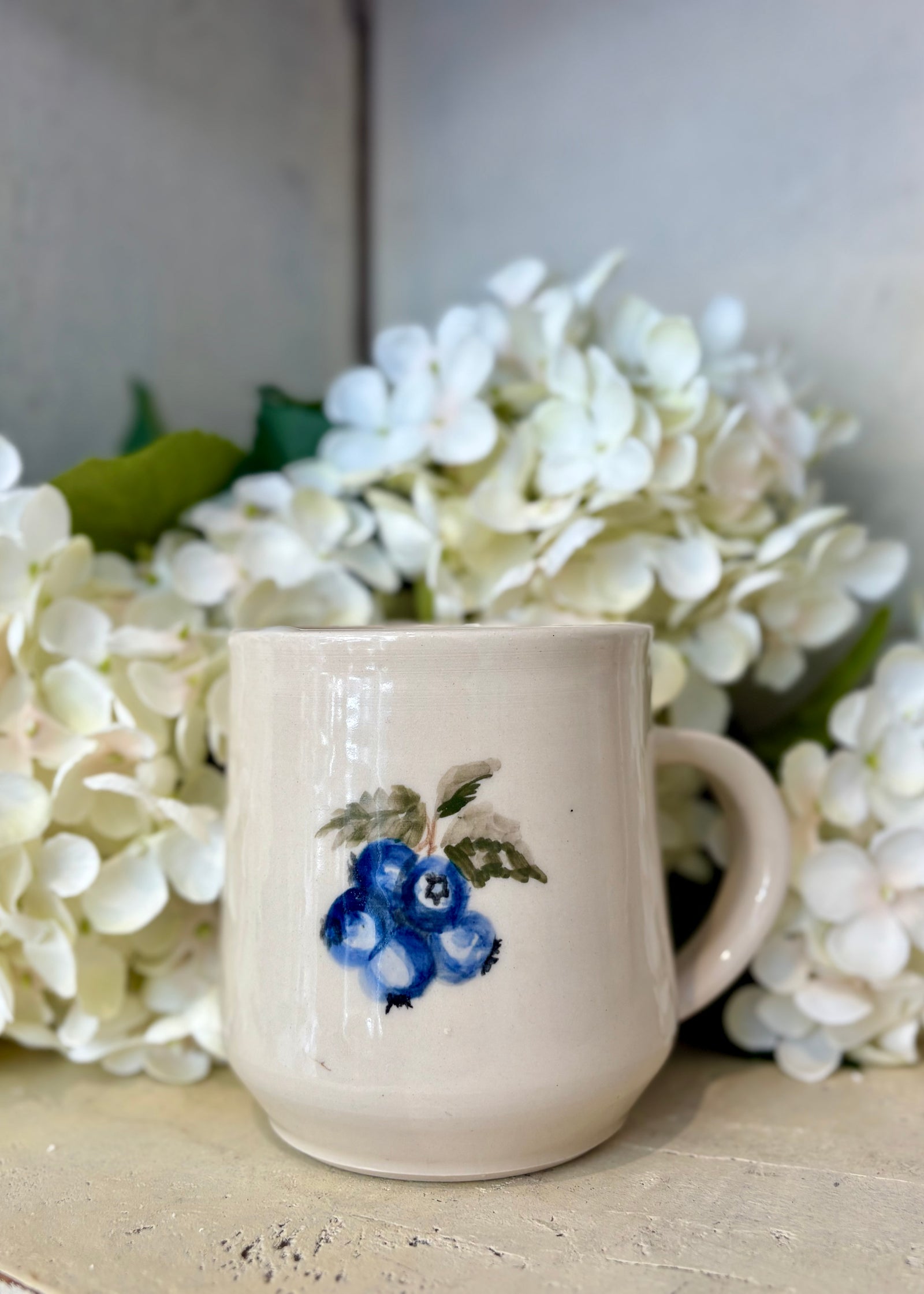 Mornings on Blueberry Hill Collection - Handcrafted Pottery Mugs