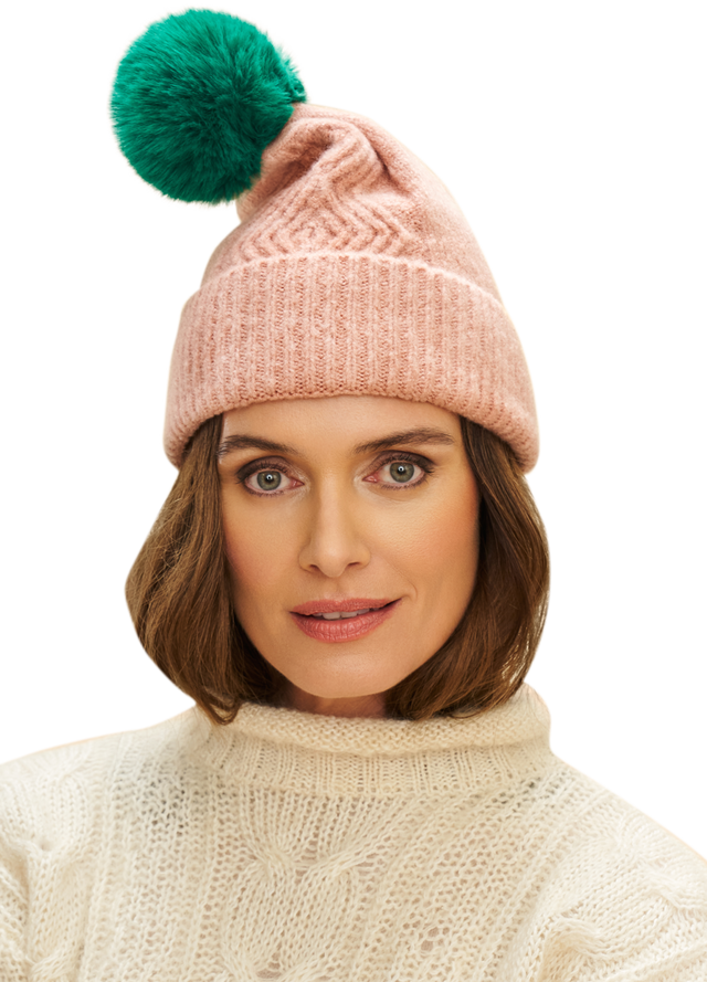Ingrid Bobble Hat - Petal