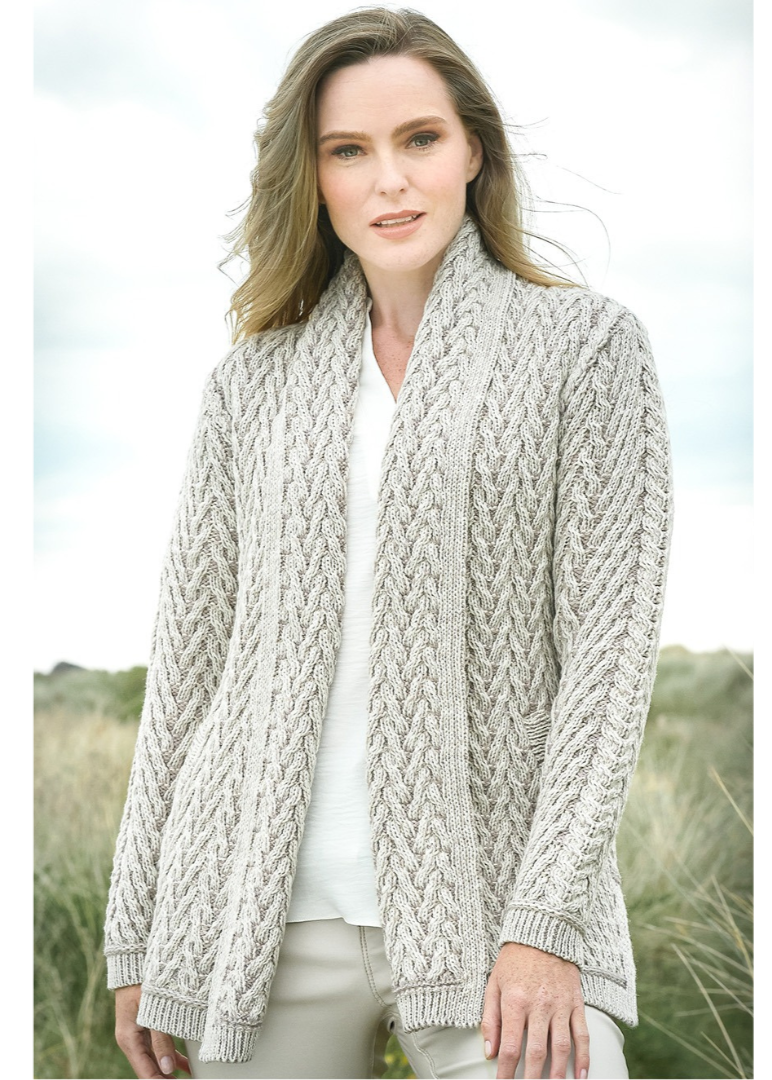 Killala Herringbone Shawl Cardigan