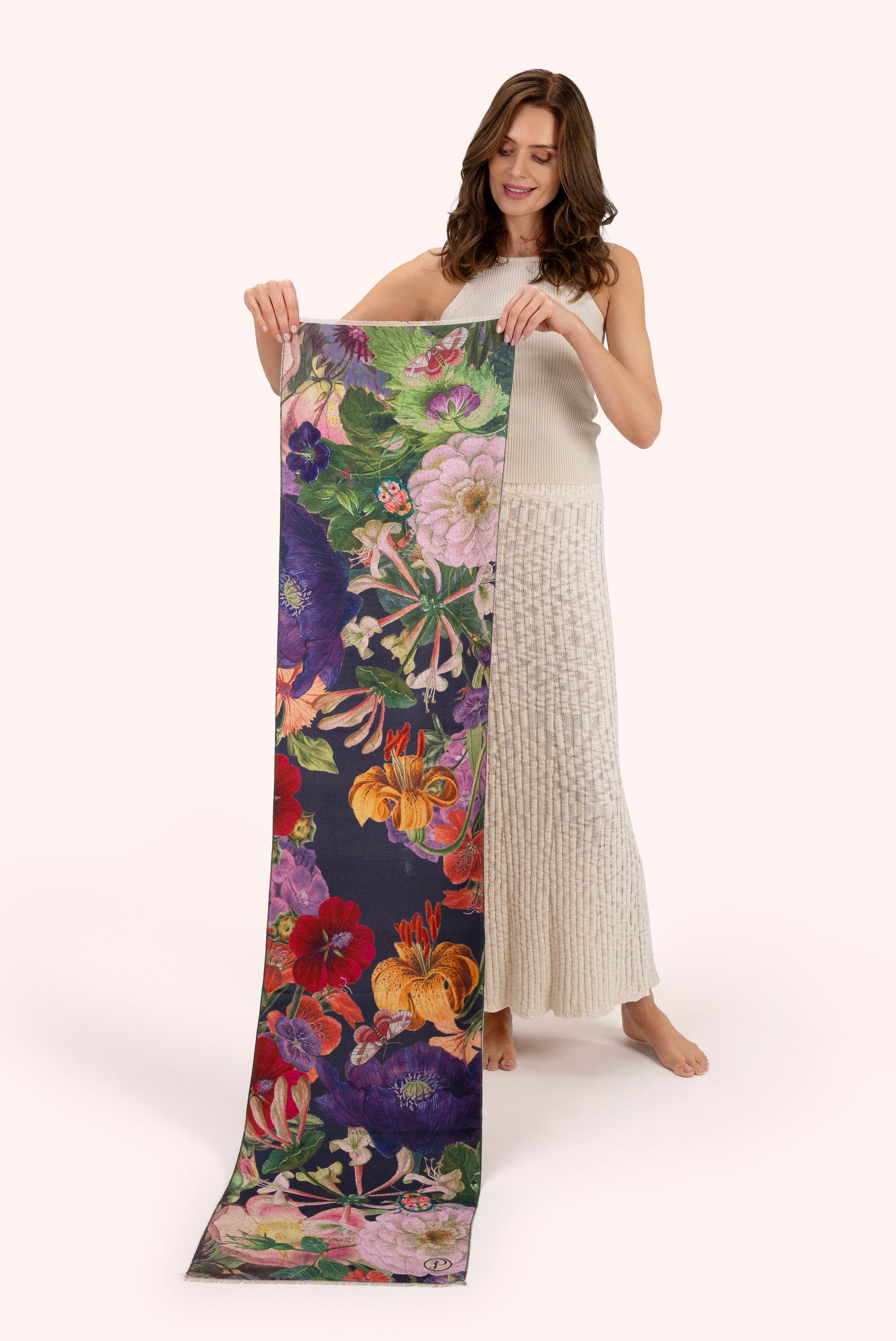 Lux Scarf - Posy in Midnight