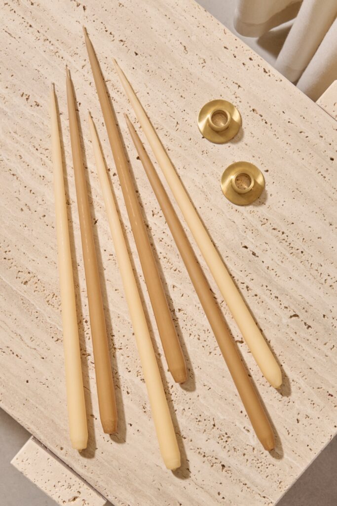 Matte Gold Taper Candle Holders
