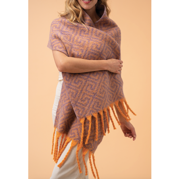 Athena Cosy Scarf - Tangerine/Lavender