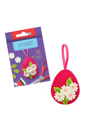 DIY Felt Ornament Kit - Hot Pink Egg