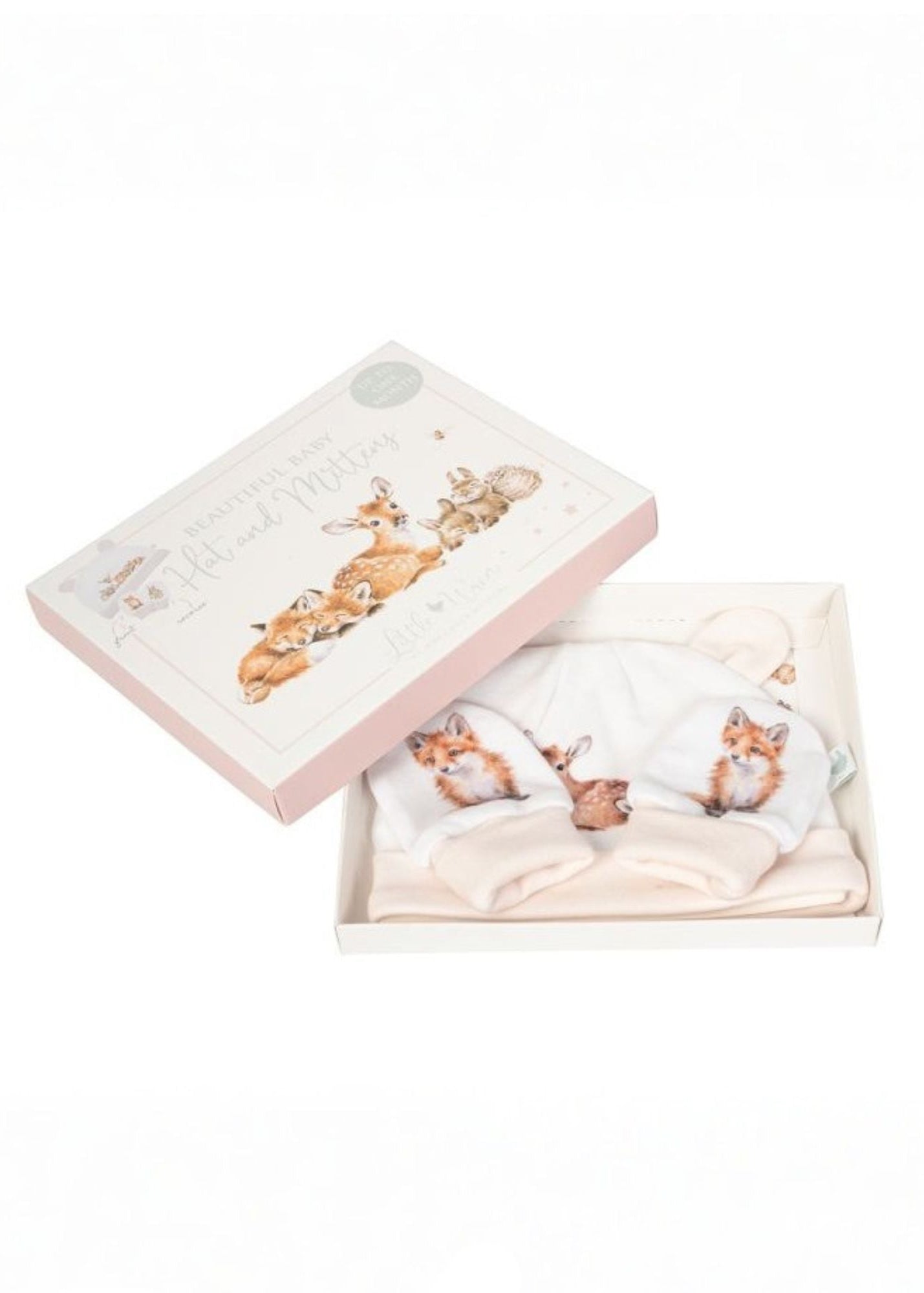 Little Forest Newborn Hat & Mitts Gift Set - Little Wren Collection by Wrendale