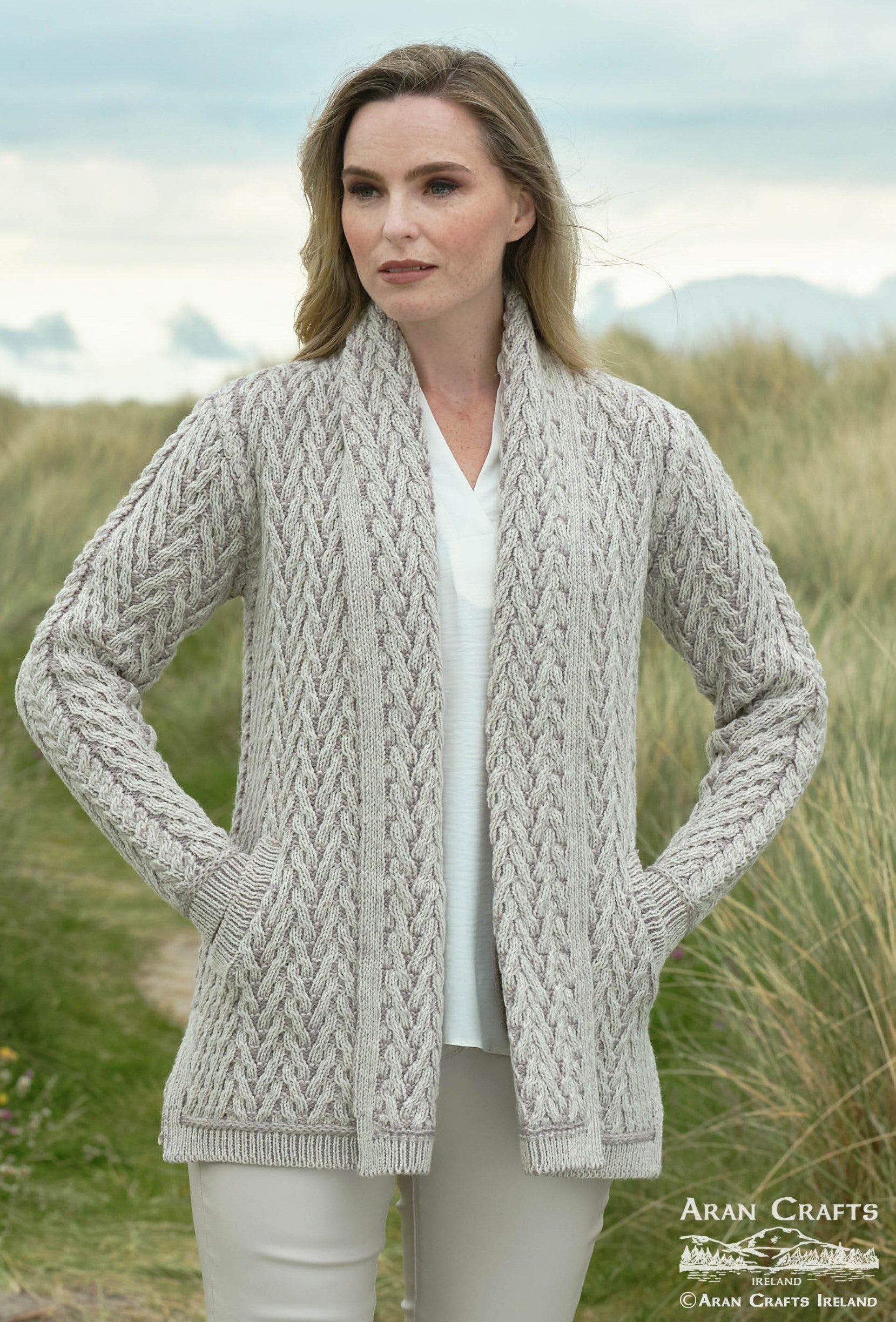 Killala Herringbone Shawl Cardigan