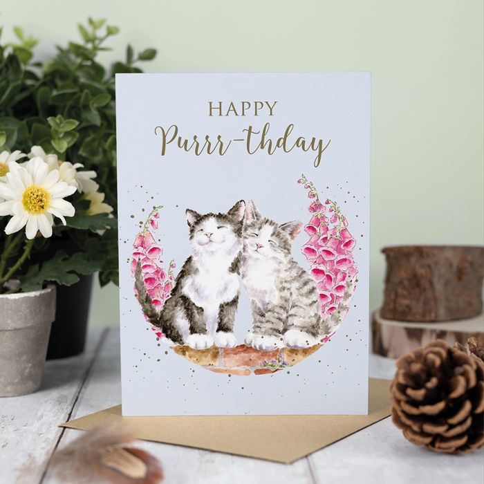 Happy Purrthday - Wrendale Birthday Card