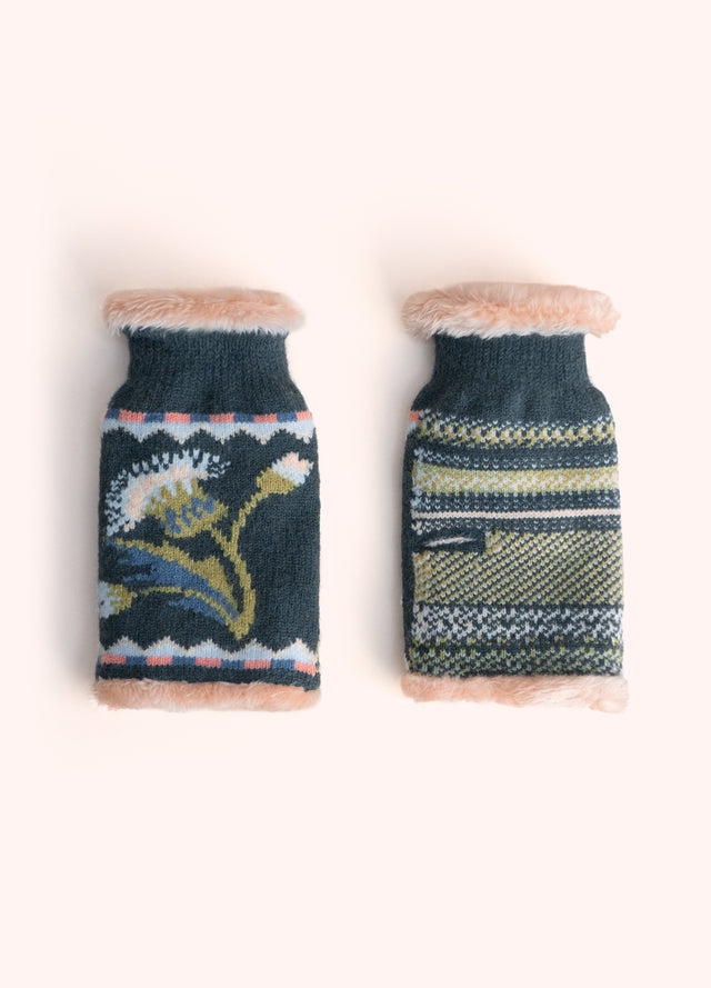Scandi Cosy Wrist Warmers - Navy