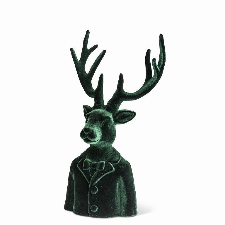 Green Velvet Stag Bust