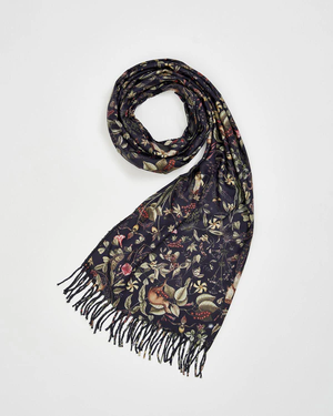 Wolf Garden Scarf with Tassels