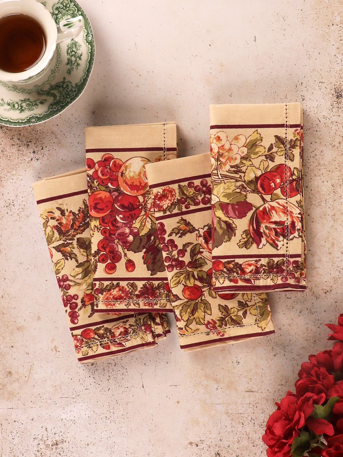 April Cornell Bountiful Harvest Luncheon Napkins - Antique