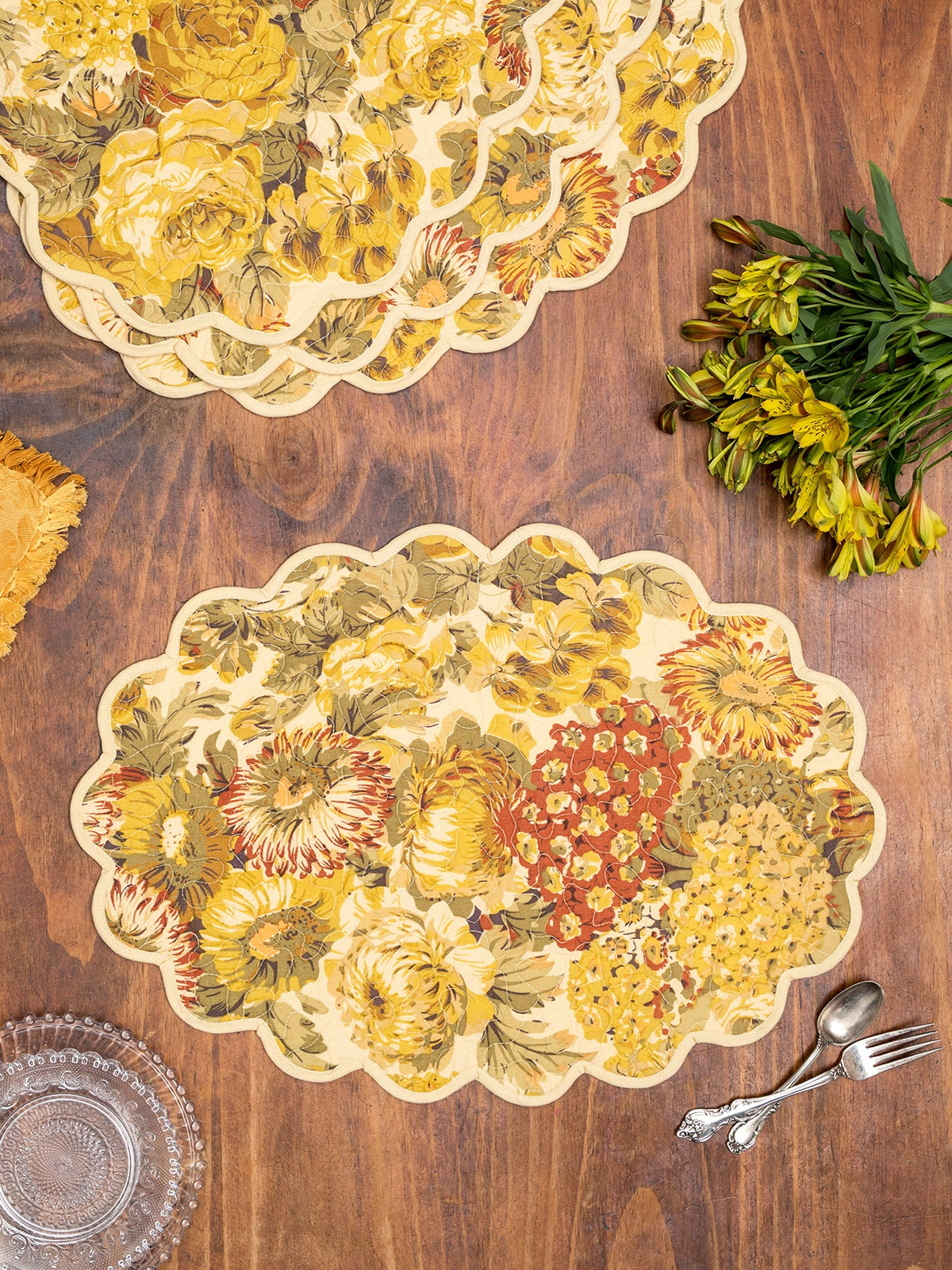 April Cornell Autumn Gathering Quilted Placemats