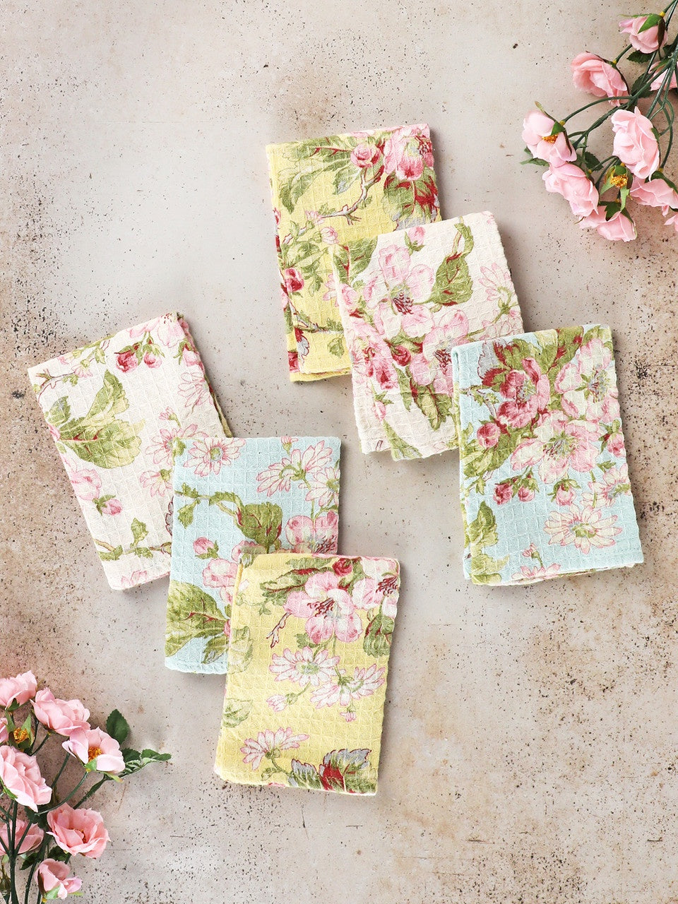 April Cornell Apple Blossom Tiny Towel/Dish Cloth Bundle