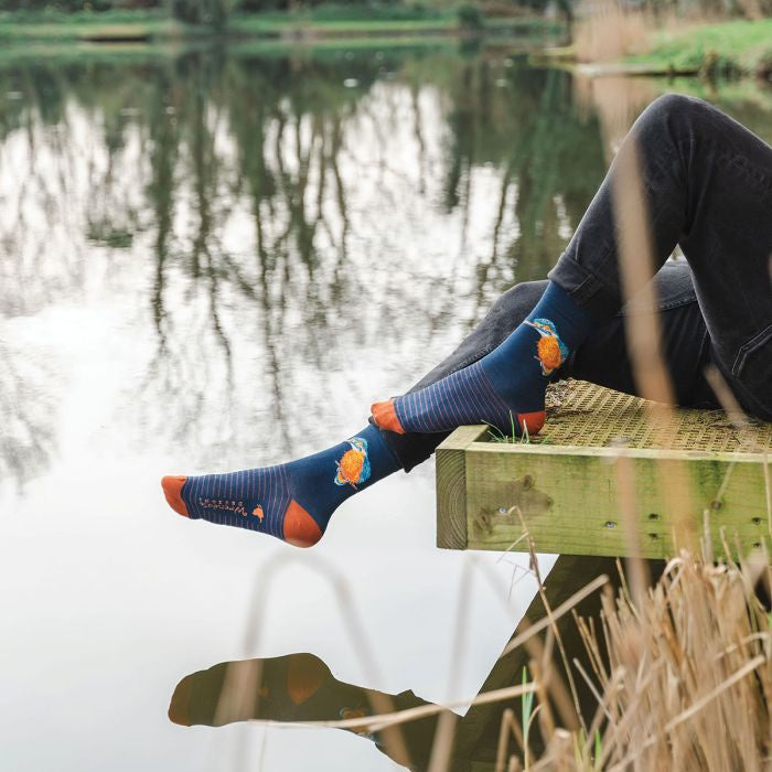 The Riverband Kingfisher - Wrendale Men's Socks