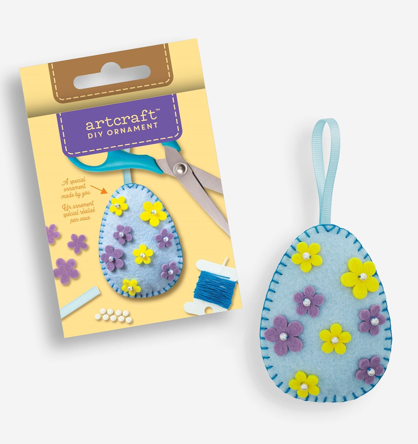 DIY Felt Ornament Kit - Blue Egg