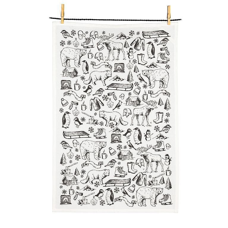 Winter Motif Tea Towel