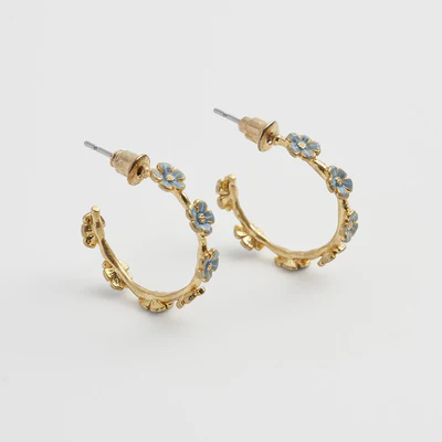 Forget-Me-Not Stud Hoop Earrings