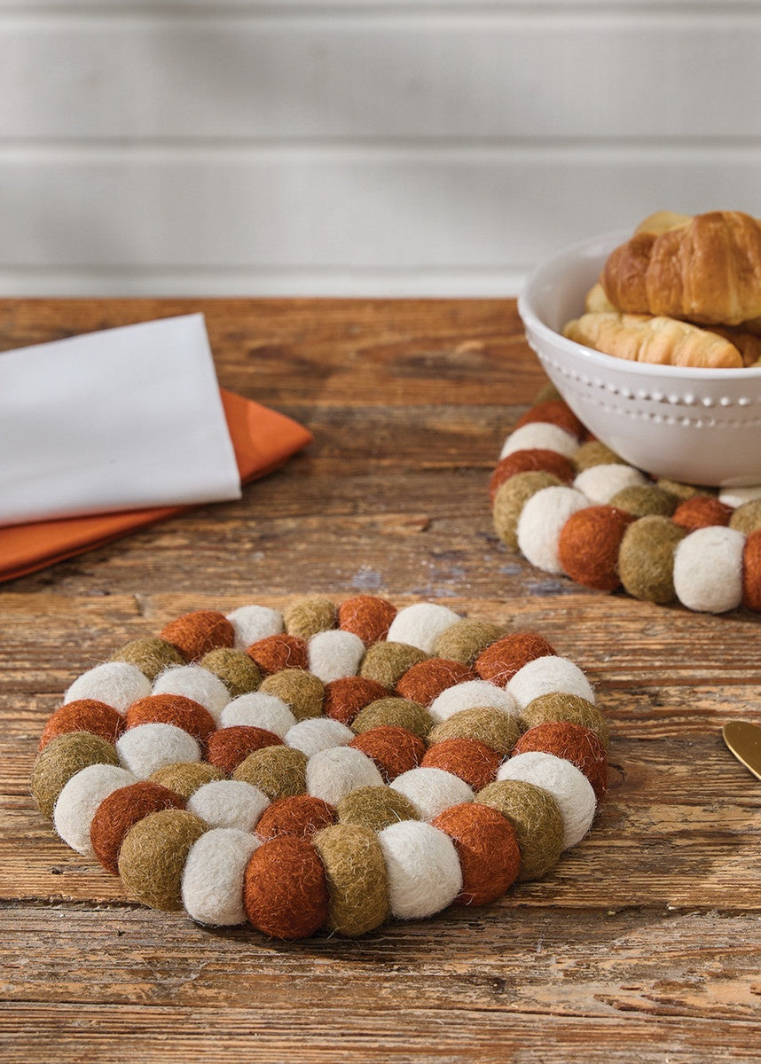 Fall Wool Ball Trivet