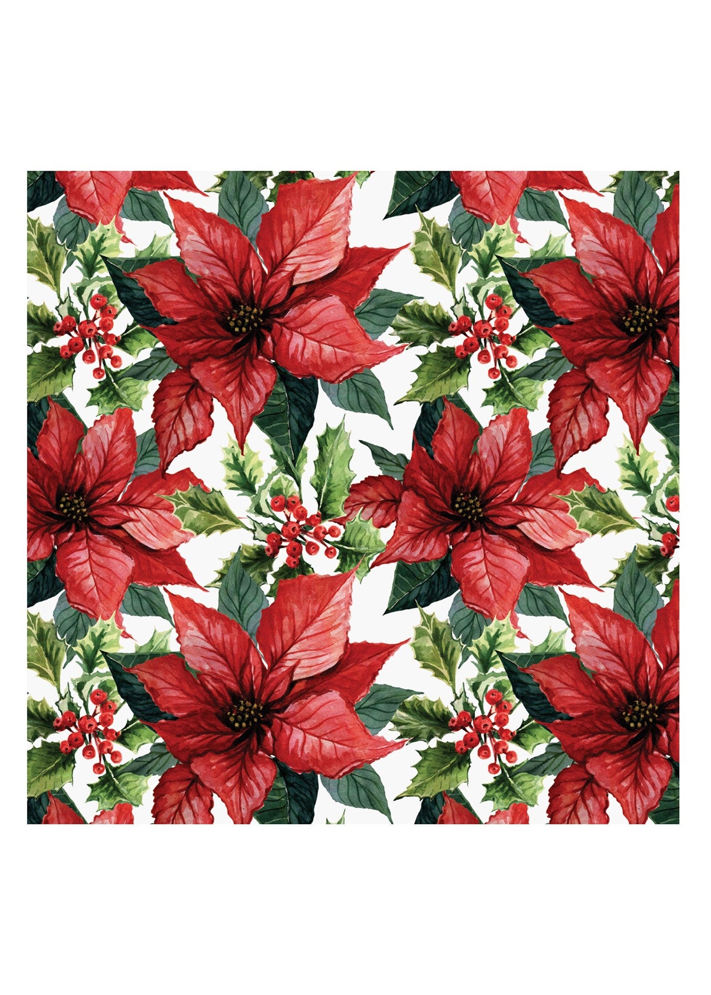 Poinsettia Printed Napkins