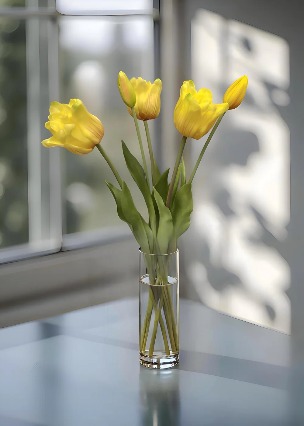 18" Fresh Touch Ruffled Tulip Bundle - Yellow