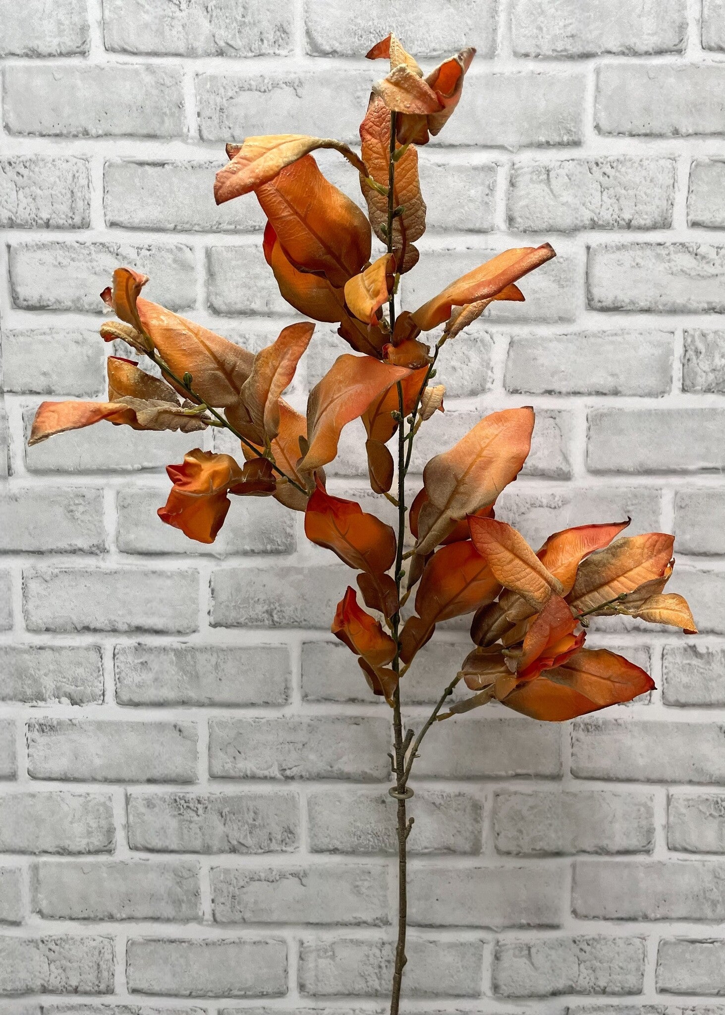 38" Burnt Orange Dried Leaf Stem