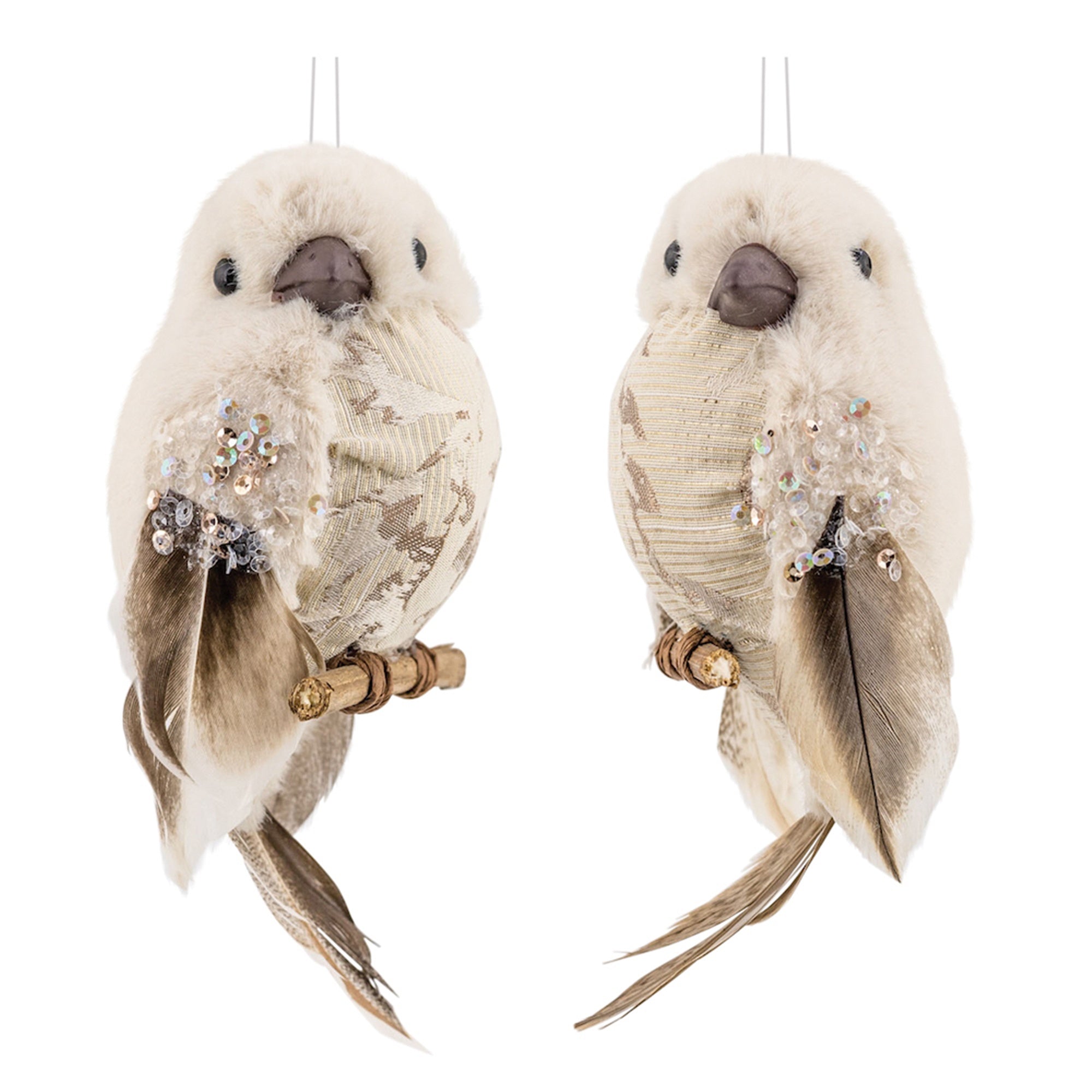 Soft Cream Coloured Bird Ornaments