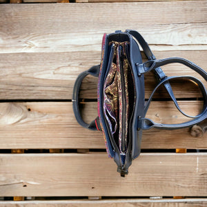 Blue Harris Tweed Double Handle Tote