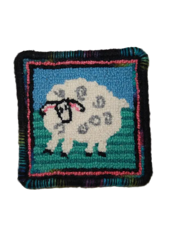 Rug Hooking Coaster Kit - Sheep
