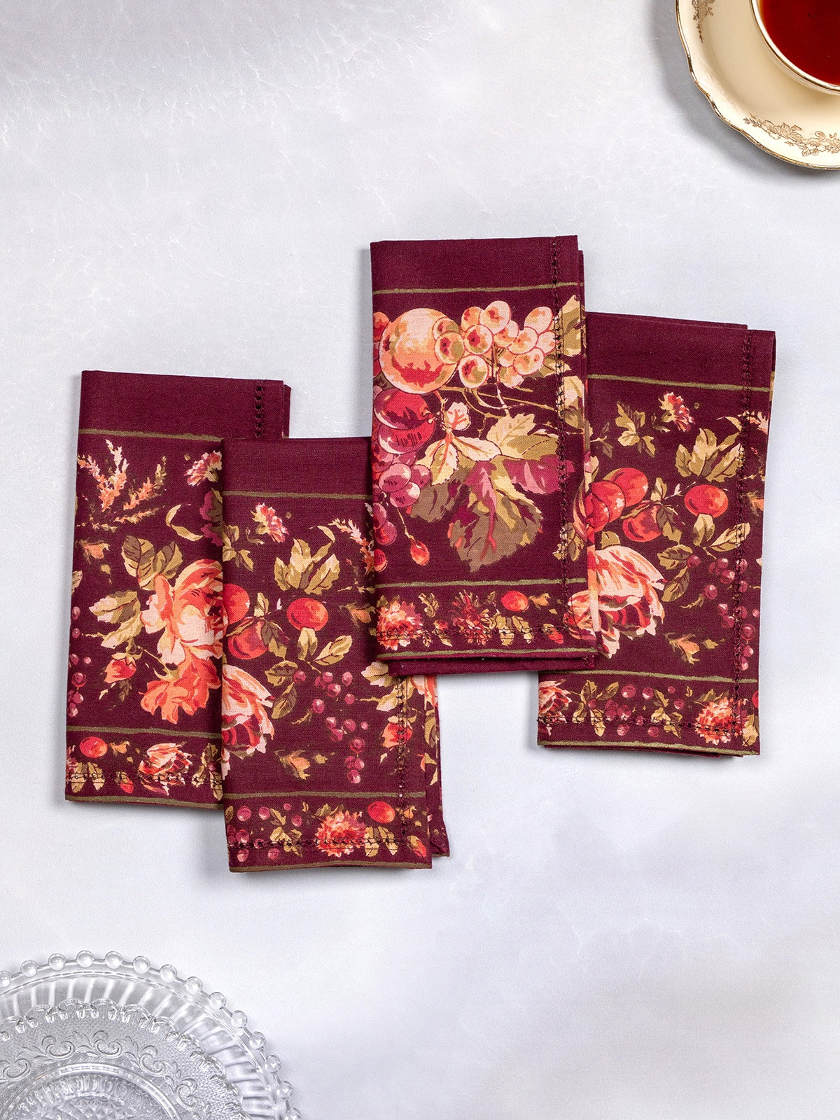 April Cornell Bountiful Harvest Luncheon Napkins - Wine