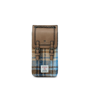 The Phone Tote - Blue & Beige Check