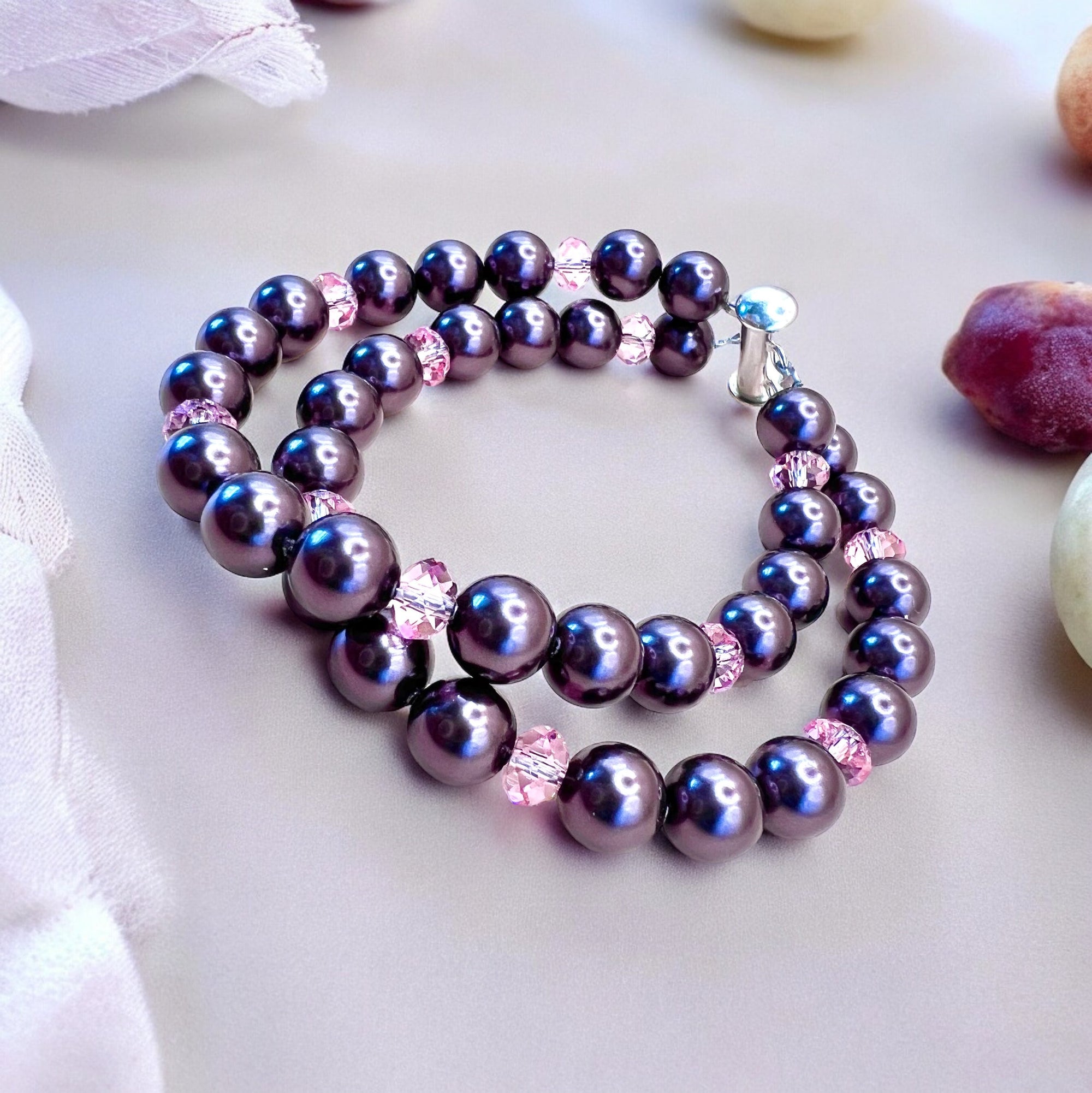 Pearl Bracelet - Maroon