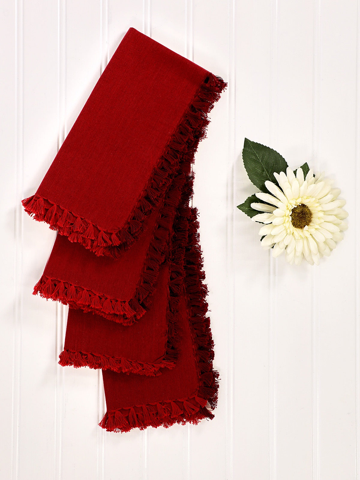 April Cornell Chambray Napkins - Red
