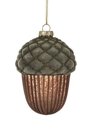 Velvet & Bronze Acorn Ornament