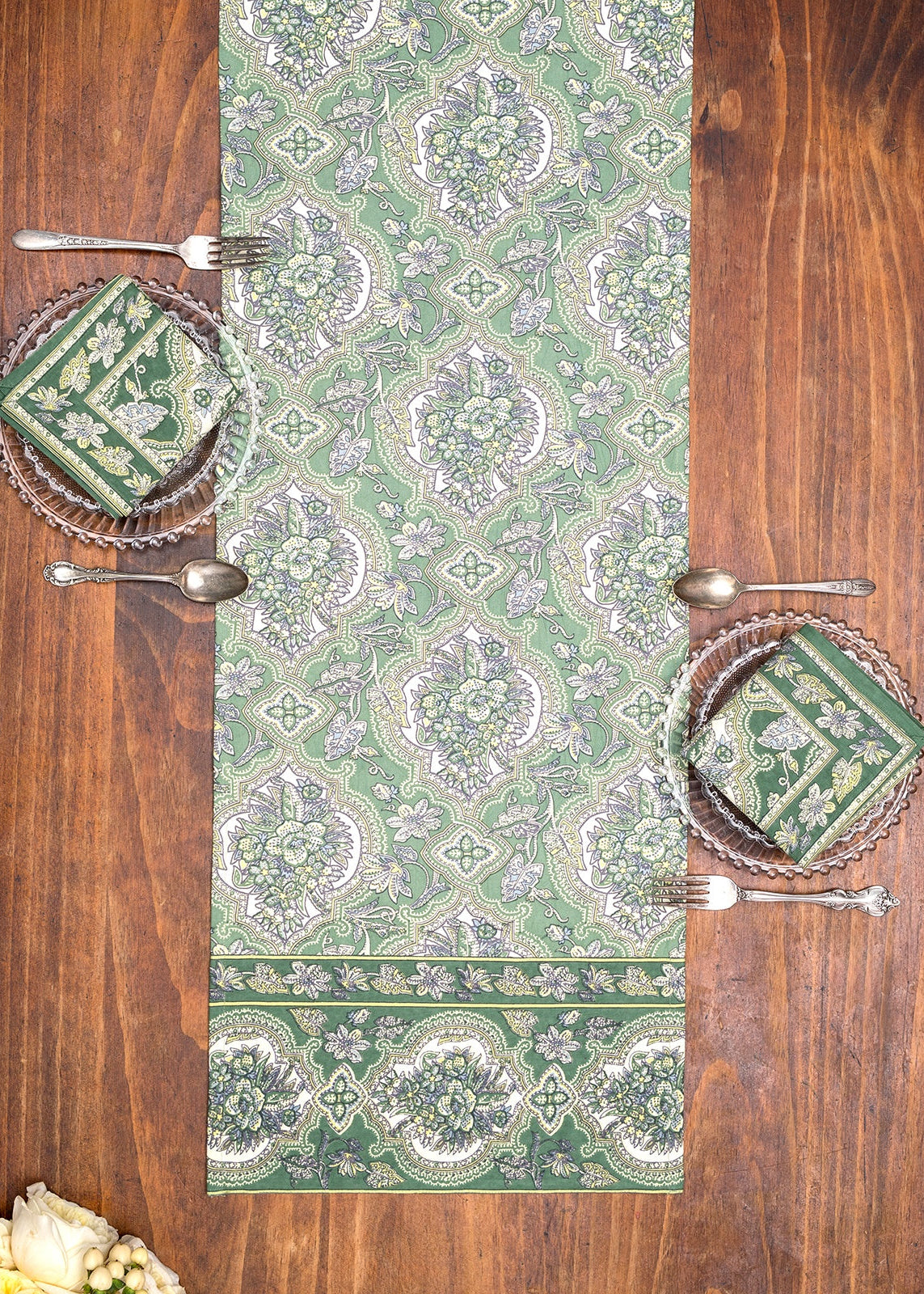 April Cornell Timeless Tapestry Table Runner - Green