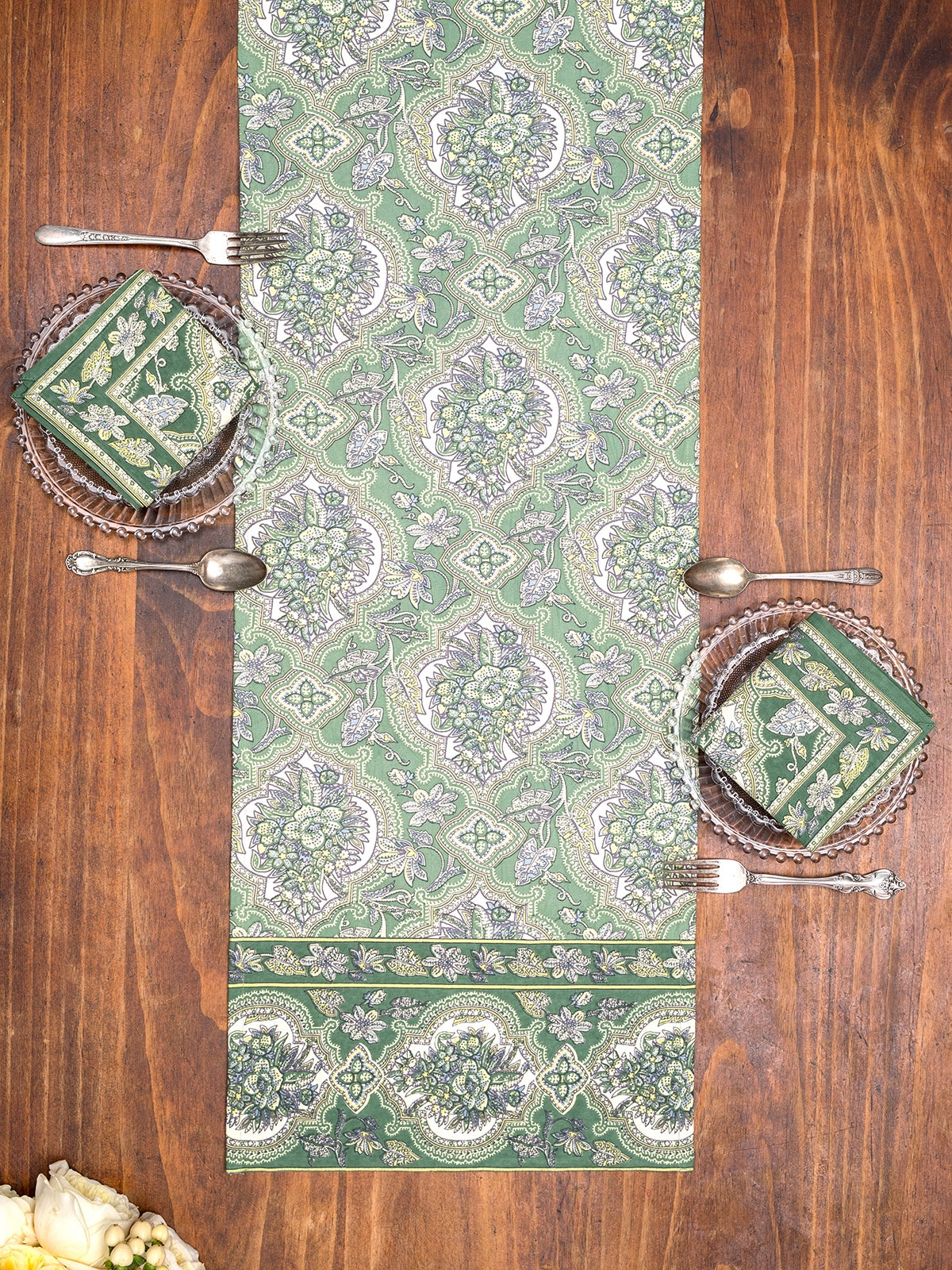 April Cornell Timeless Tapestry Table Runner - Green